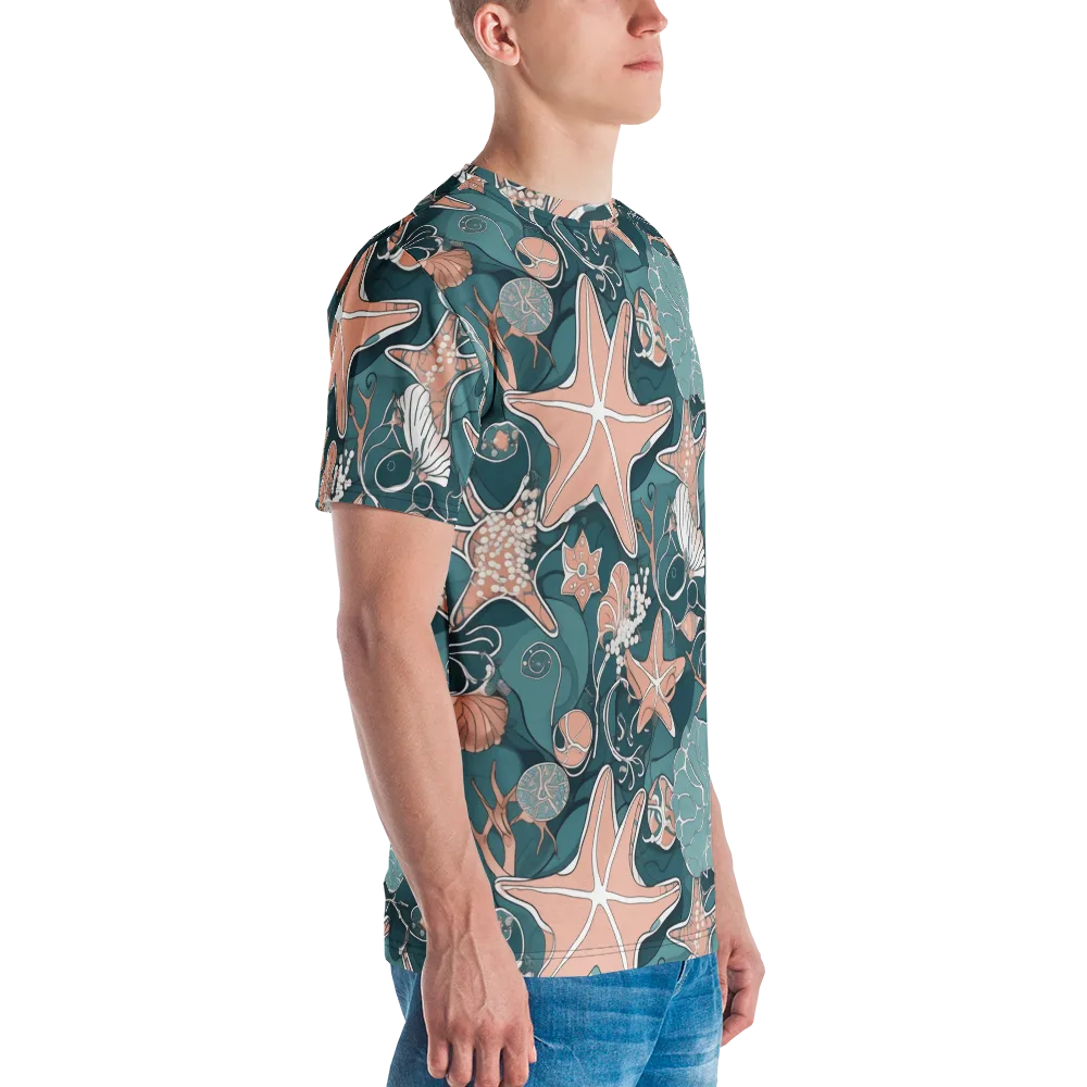 Seashell Reverie on Men's Crew Neck T-Shirt — Right