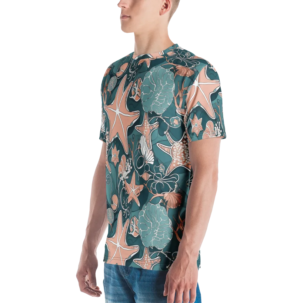 Seashell Reverie on Men's Crew Neck T-Shirt — Left