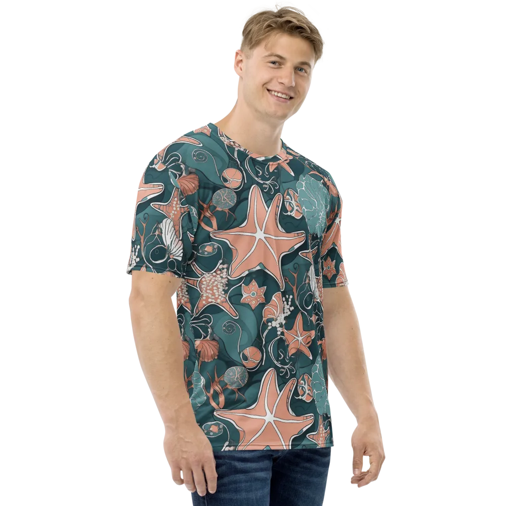 Seashell Reverie on Men's Crew Neck T-Shirt — Right