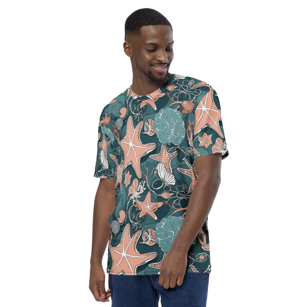 Seashell Reverie on Men's Crew Neck T-Shirt — Left