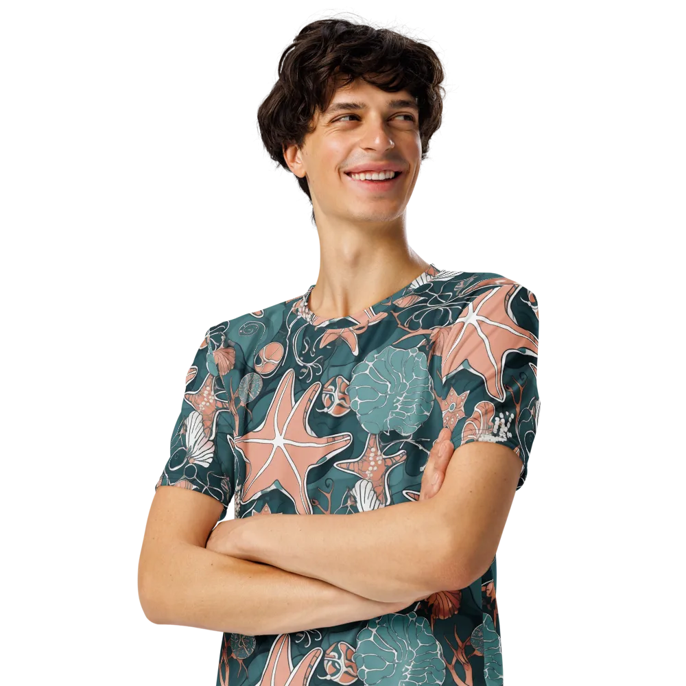 Seashell Reverie on Men's Crew Neck T-Shirt — Left Front