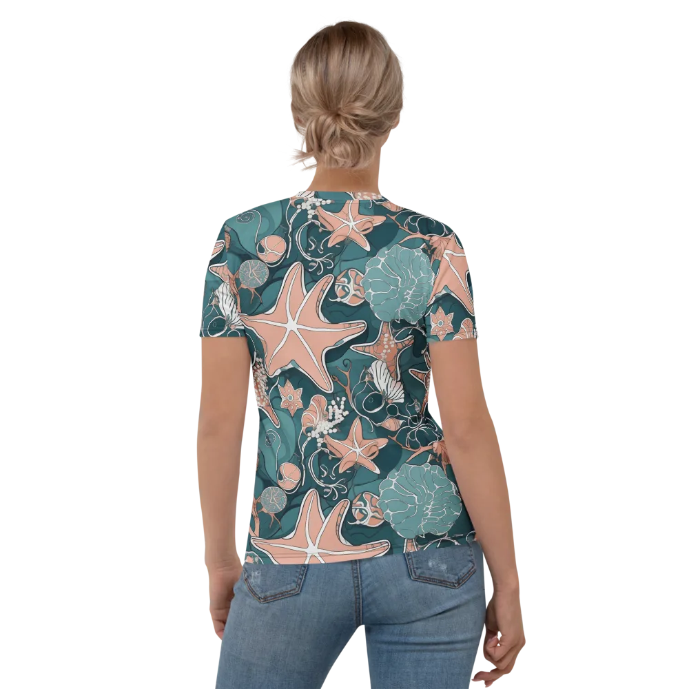 Seashell Reverie on Women's Crew Neck T-Shirt — Back