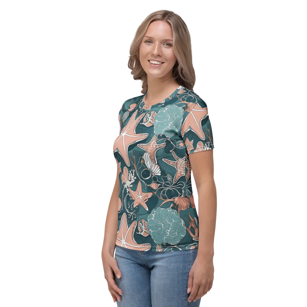Seashell Reverie on Women's Crew Neck T-Shirt — Left