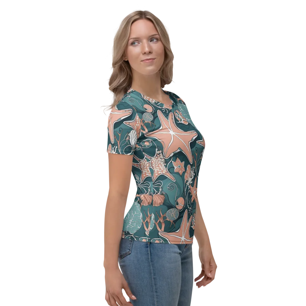 Seashell Reverie on Women's Crew Neck T-Shirt — Right