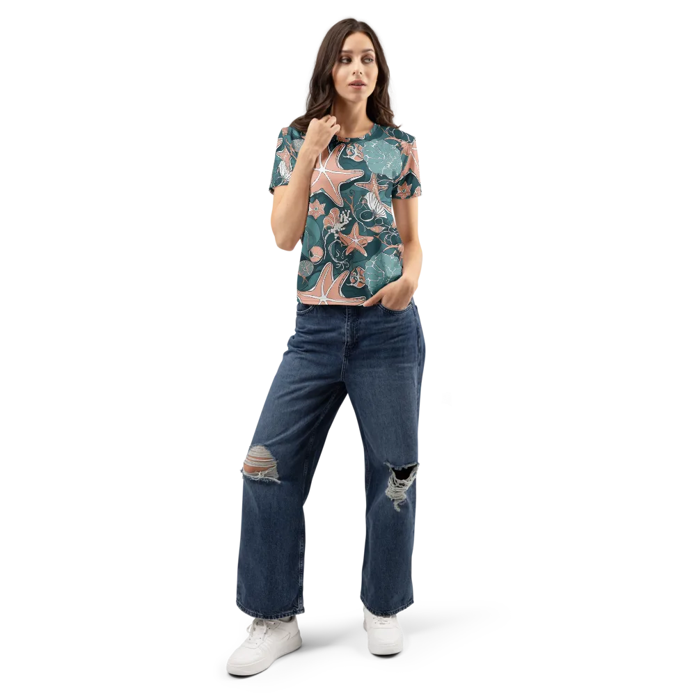 Seashell Reverie on Women's Crew Neck T-Shirt — Front