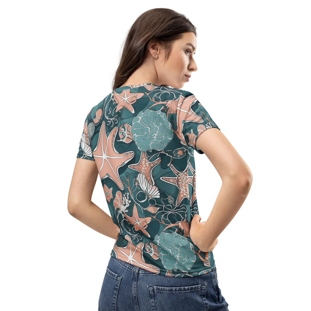 Seashell Reverie on Women's Crew Neck T-Shirt — Back