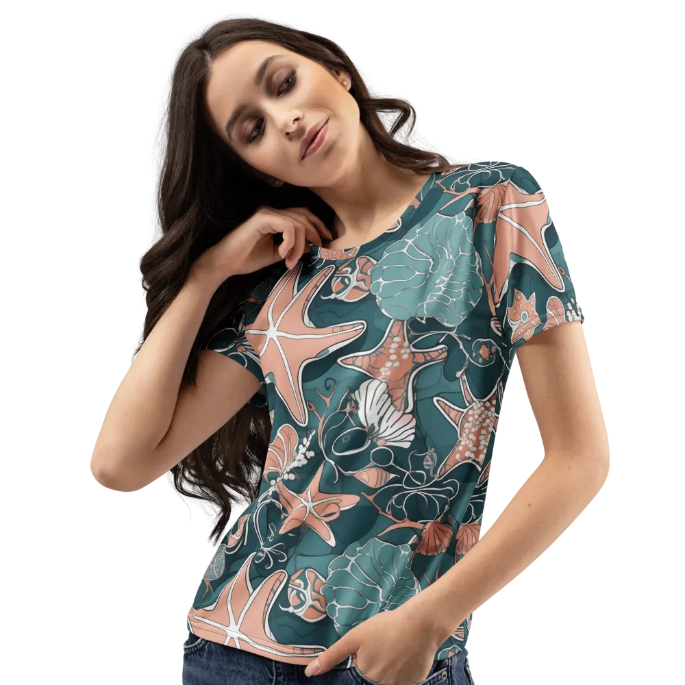 Seashell Reverie on Women's Crew Neck T-Shirt — Left Front