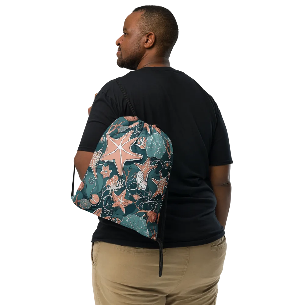 Seashell Reverie on Drawstring Bag — Front