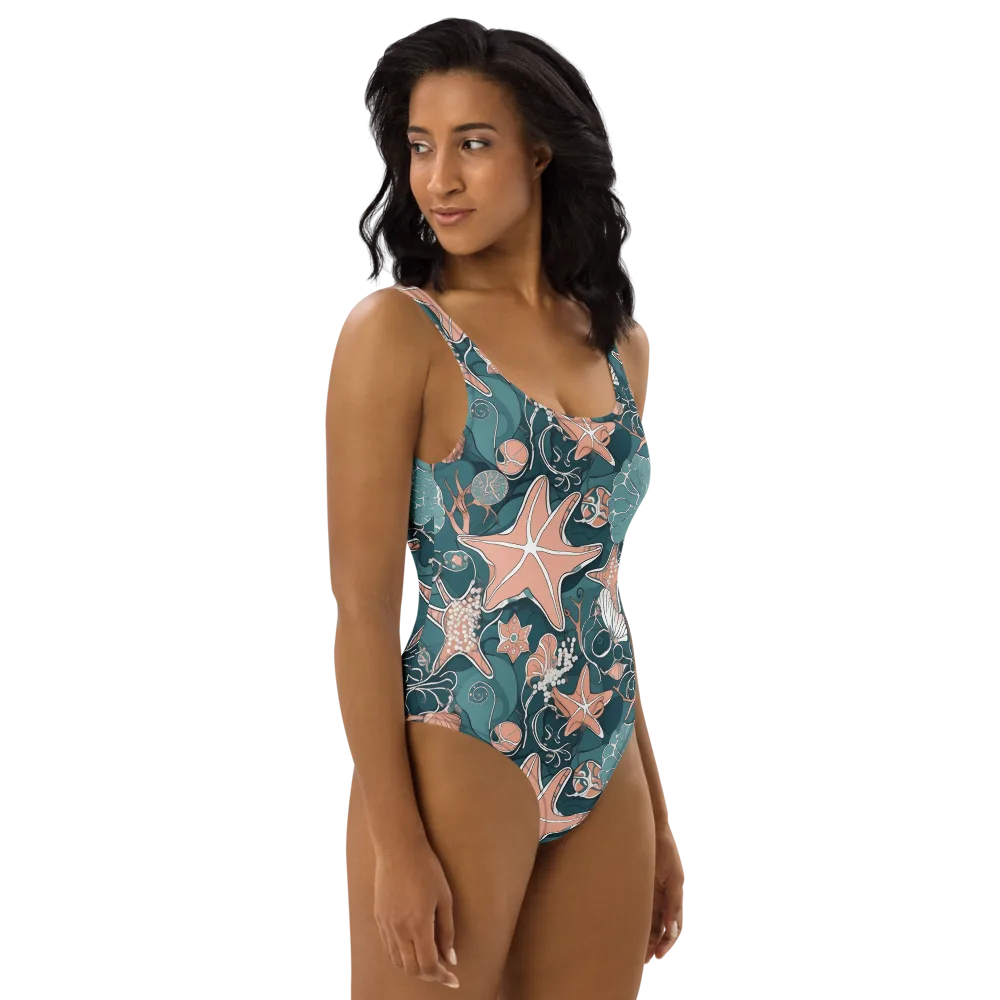 Seashell Reverie on One-Piece Swimsuit — Right