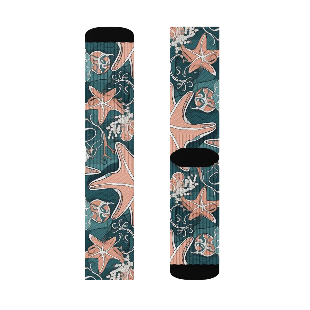 Seashell Reverie on Socks — Right Sock