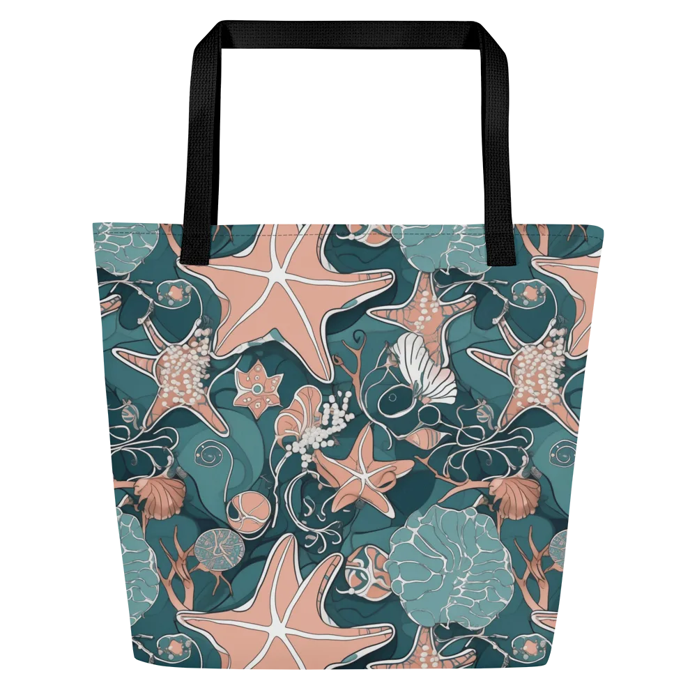 Seashell Reverie on Large Tote Bag W/ Pocket — Front