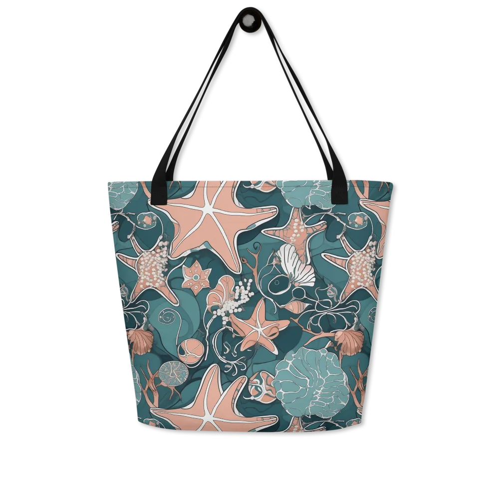 Seashell Reverie on Large Tote Bag W/ Pocket — Front