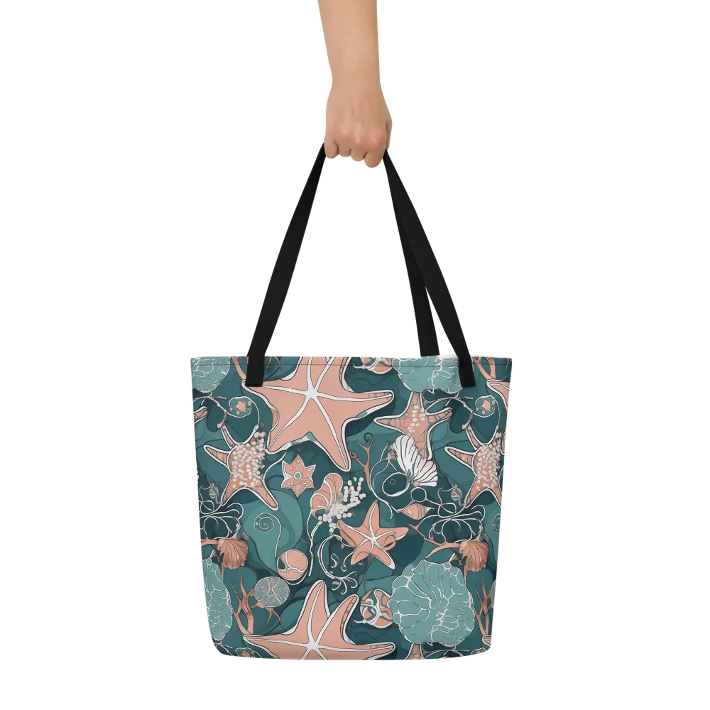 Seashell Reverie on Large Tote Bag W/ Pocket — Front