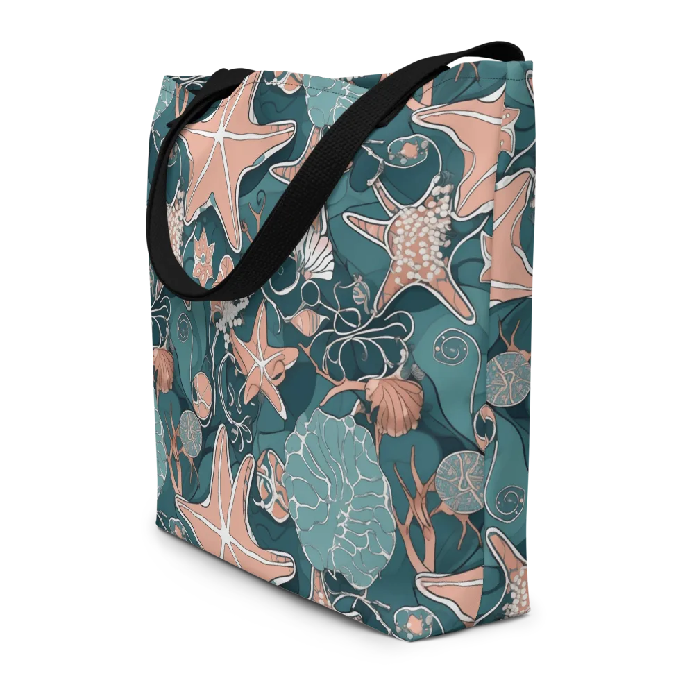 Seashell Reverie on Large Tote Bag W/ Pocket — Front
