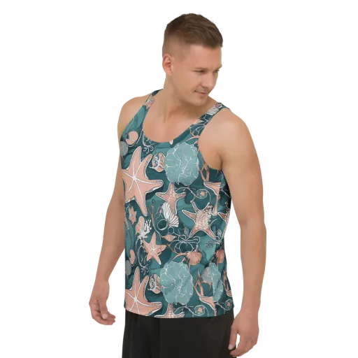 Seashell Reverie on a Men's Tank Top