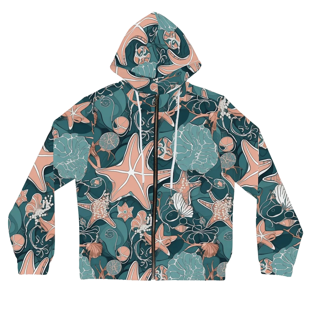 Seashell Reverie on Women's Full-Zip Hoodie — Front