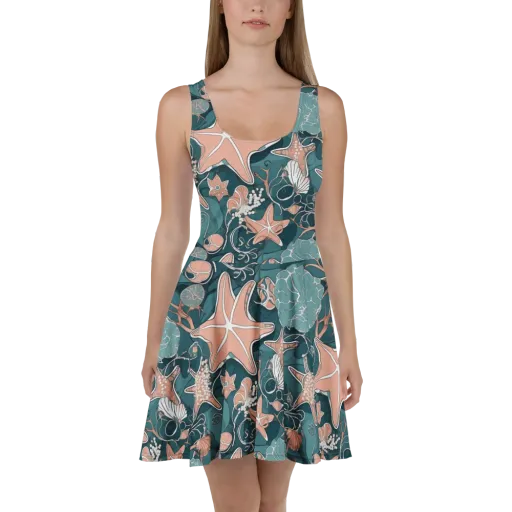 Seashell Reverie on a Skater Dress