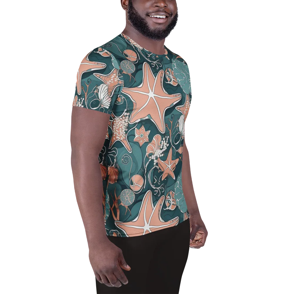 Seashell Reverie on Men's Athletic T-Shirt — Right