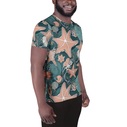 Seashell Reverie on a Men's Athletic T-Shirt