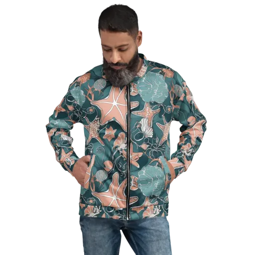 Seashell Reverie on a Bomber Jacket