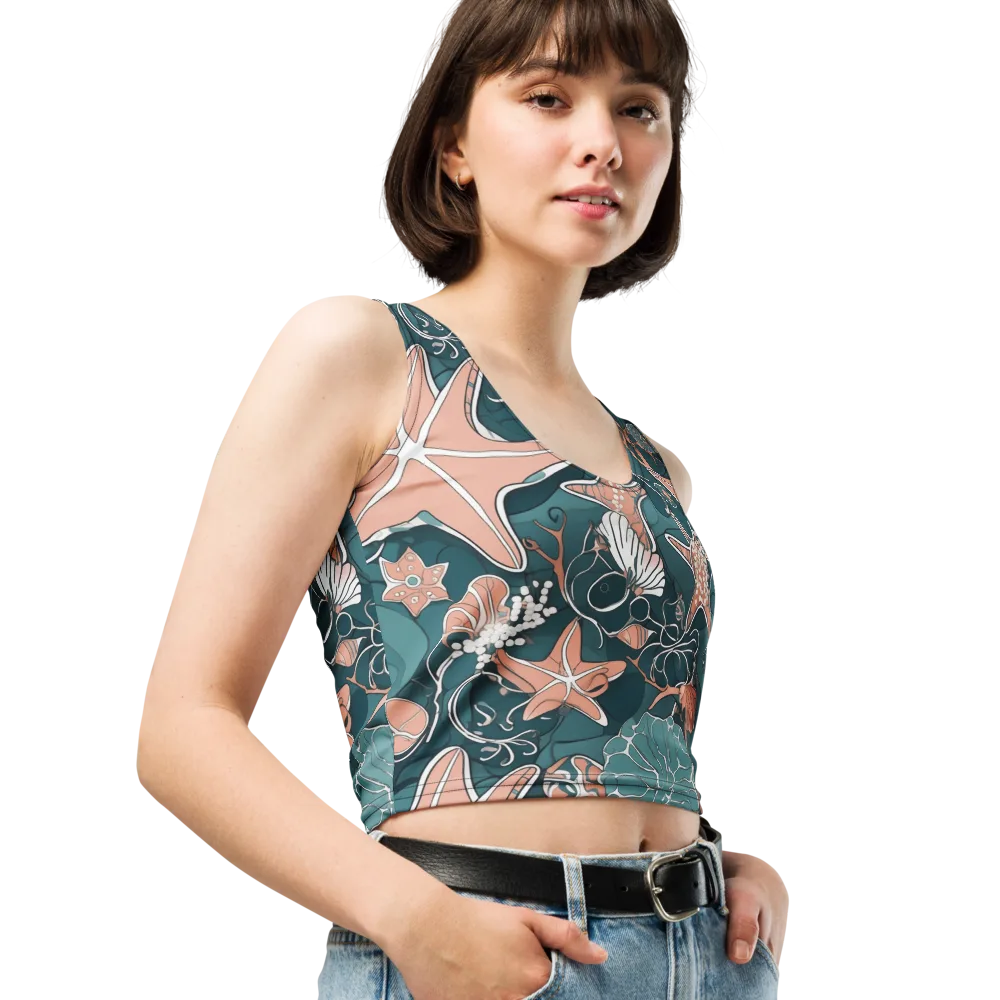 Seashell Reverie on Crop Top — Right Front