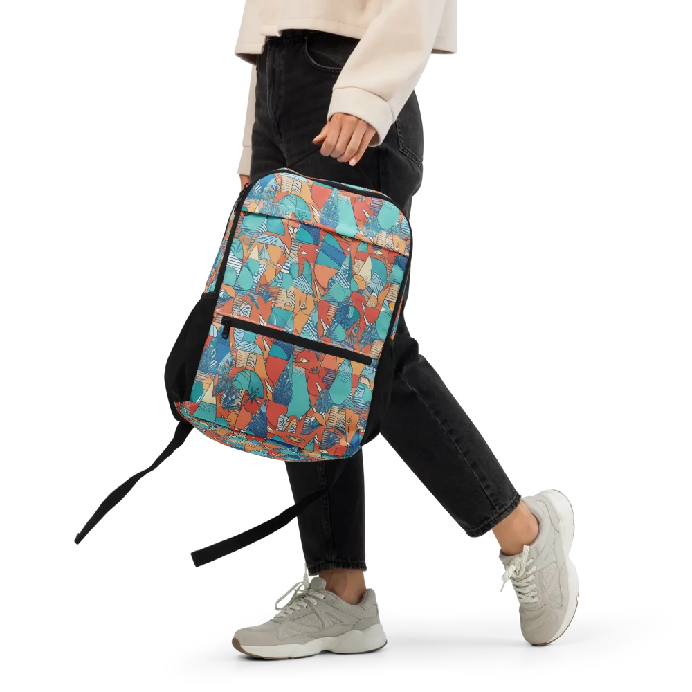 Tidal Collage on Utility Backpack — Front