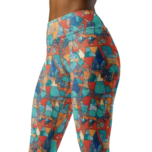 Tidal Collage on a Yoga Leggings