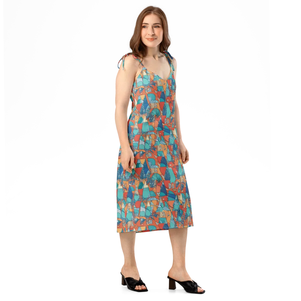 Tidal Collage on Slip Dress — Right Front