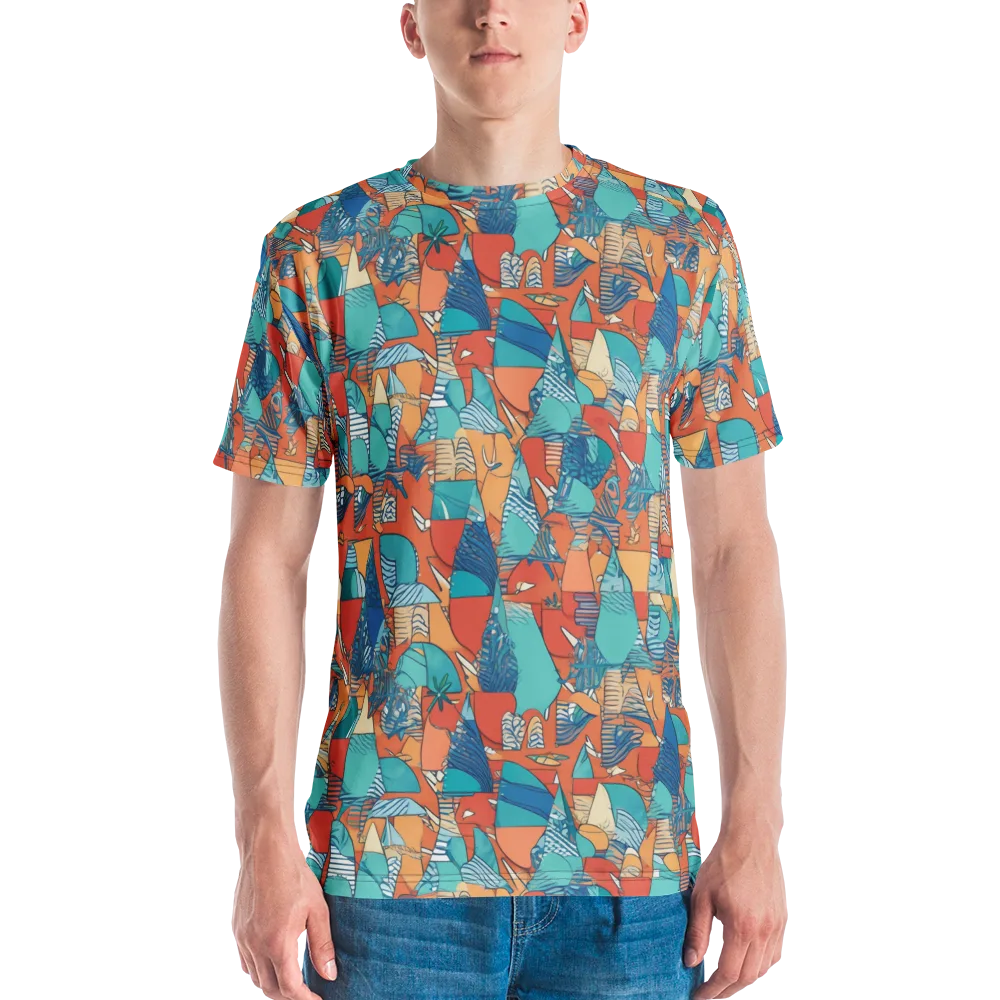 Tidal Collage on Men's Crew Neck T-Shirt — Front
