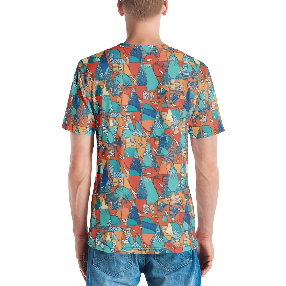 Tidal Collage on Men's Crew Neck T-Shirt — Back