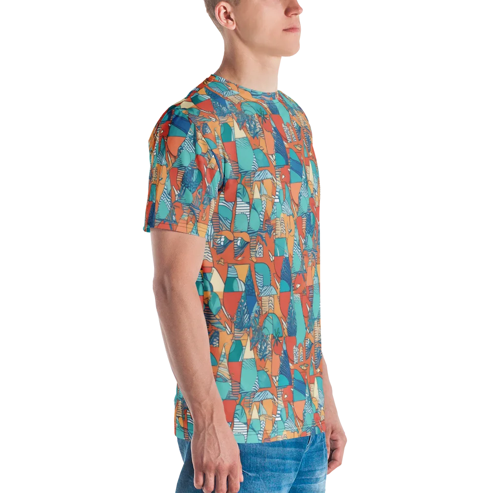Tidal Collage on Men's Crew Neck T-Shirt — Right