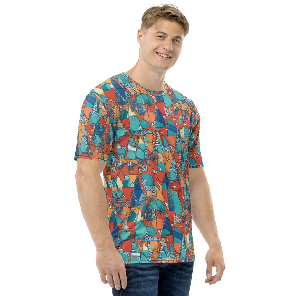 Tidal Collage on Men's Crew Neck T-Shirt — Right