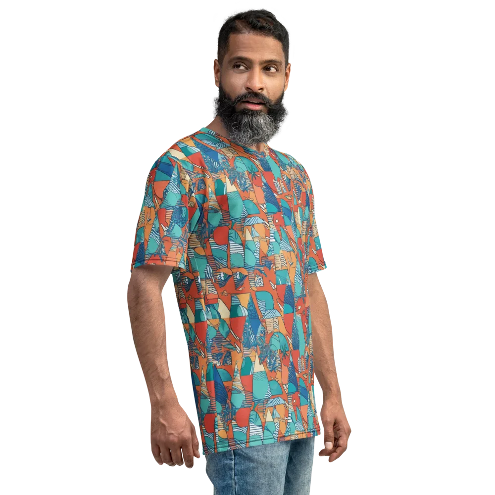 Tidal Collage on Men's Crew Neck T-Shirt — Right
