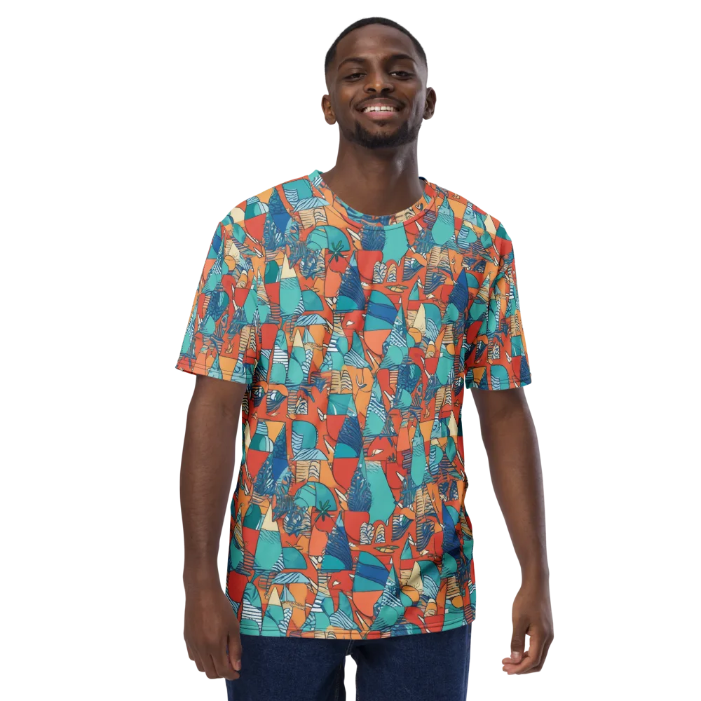 Tidal Collage on Men's Crew Neck T-Shirt — Front