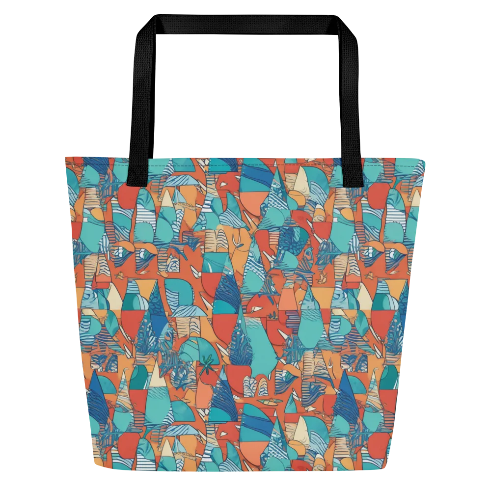 Tidal Collage on Large Tote Bag W/ Pocket — Front
