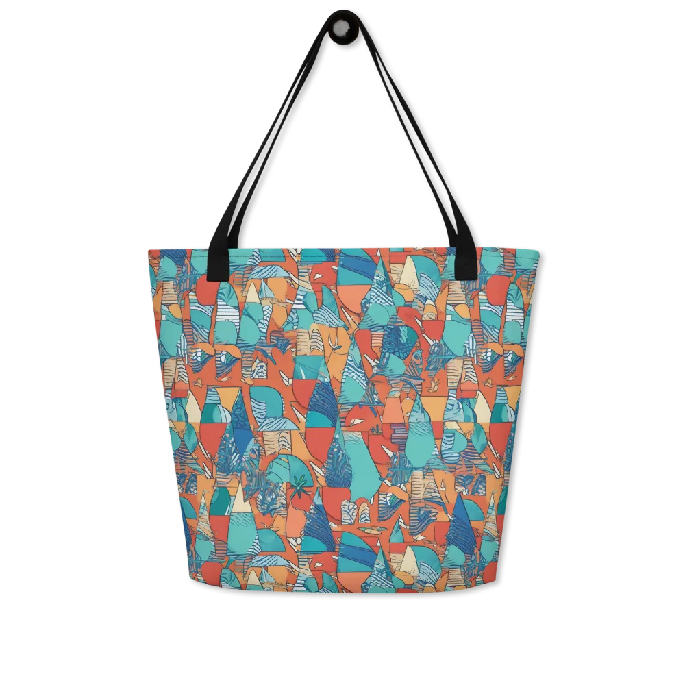 Tidal Collage on Large Tote Bag W/ Pocket — Front