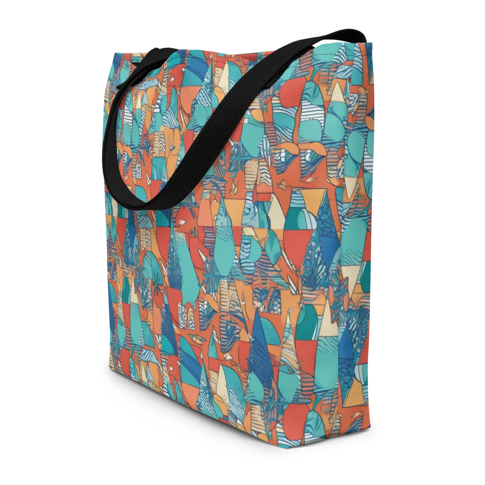 Tidal Collage on Large Tote Bag W/ Pocket — Front