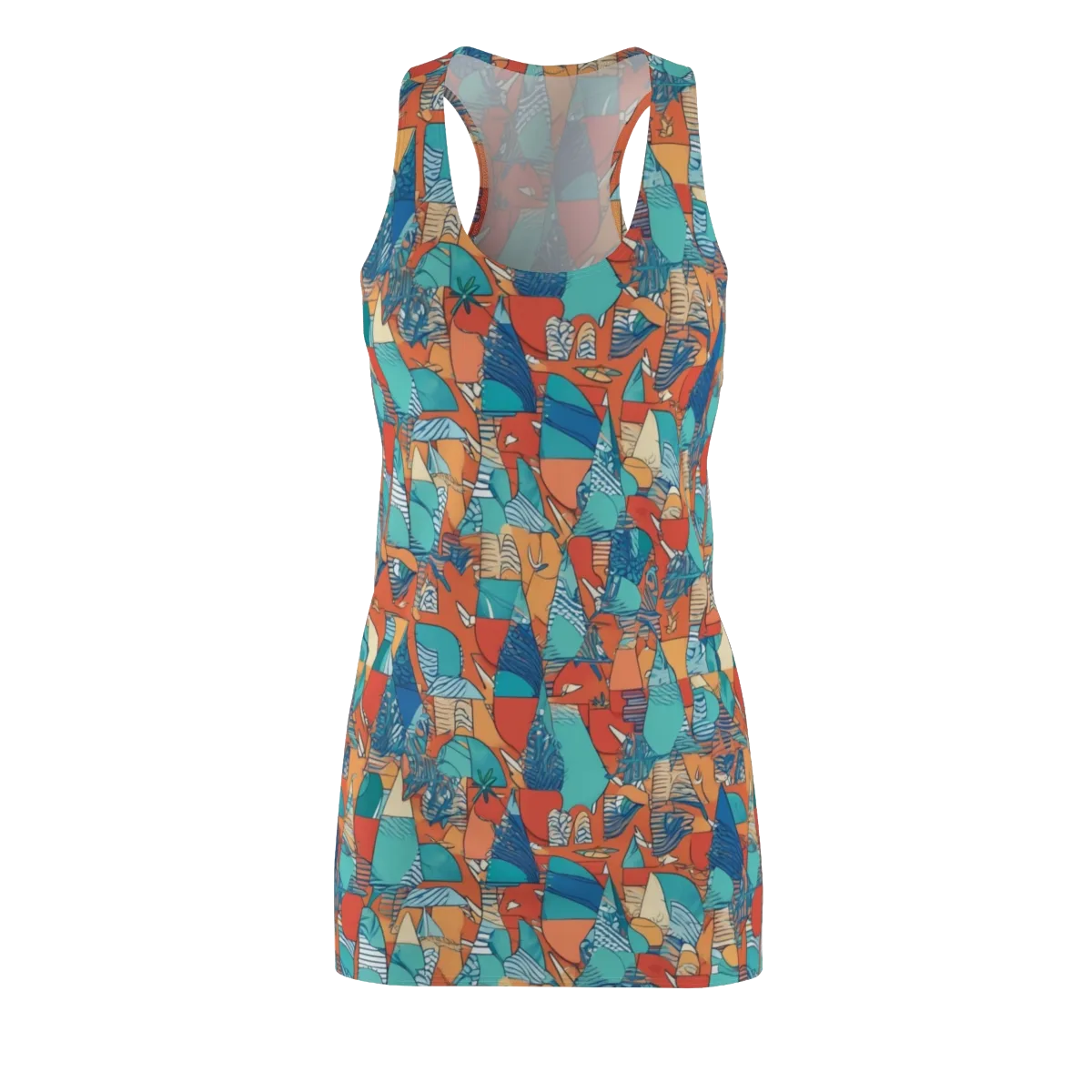 Tidal Collage on Racerback Dress — Front