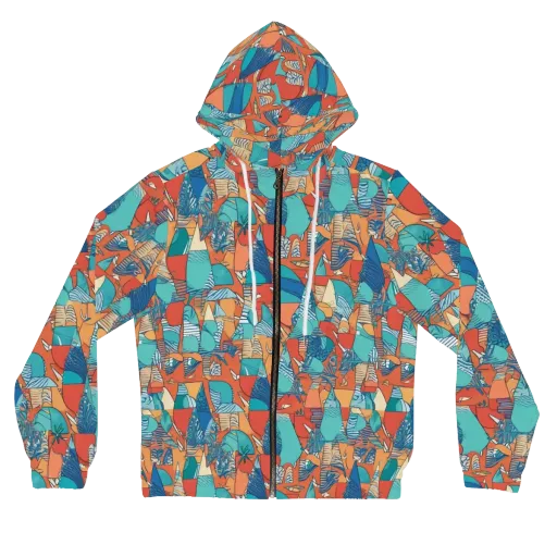 Tidal Collage on a Women's Full-Zip Hoodie