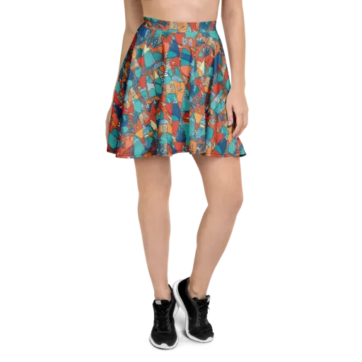 Tidal Collage on a Skater Skirt