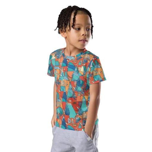 Tidal Collage on a Kids Crew Neck T-Shirt