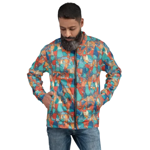 Tidal Collage on a Bomber Jacket