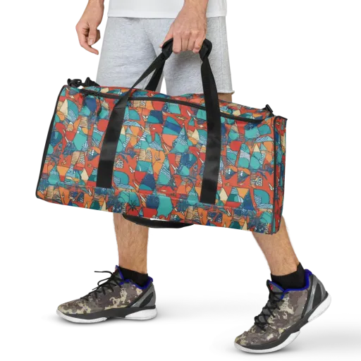 Tidal Collage on a Duffle Bag