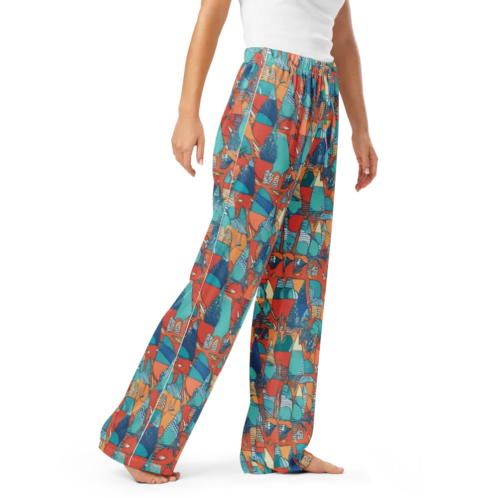 Tidal Collage on Women's Pajama Pants — Right Front