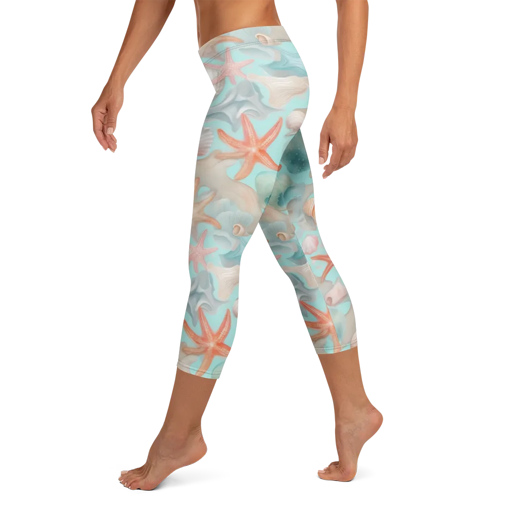 Tidepool Reverie on Capri Leggings — Left