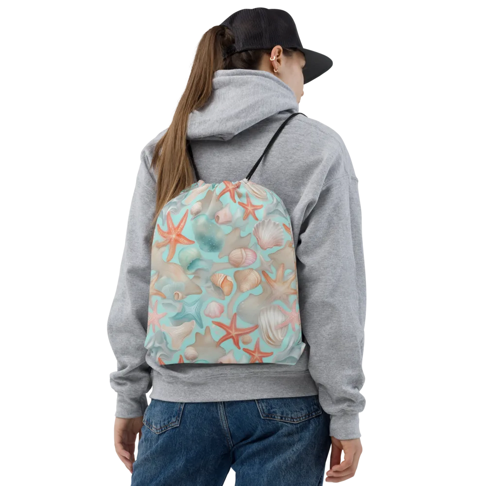 Tidepool Reverie on Drawstring Bag — Front