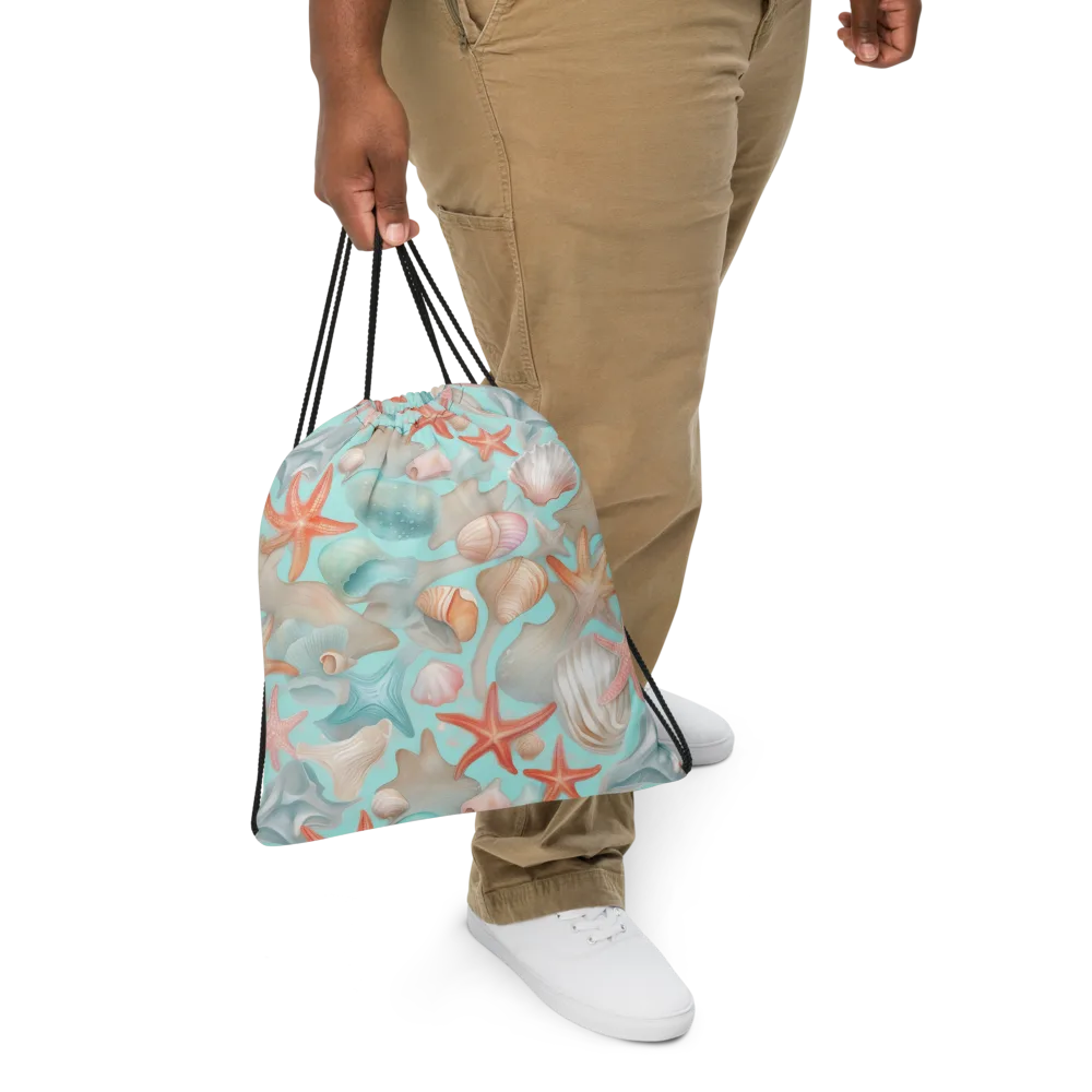 Tidepool Reverie on Drawstring Bag — Front