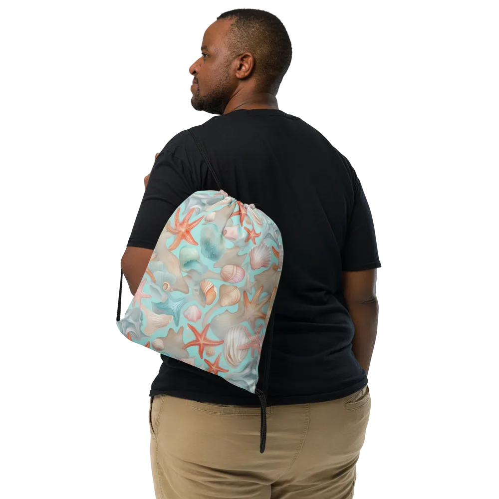 Tidepool Reverie on Drawstring Bag — Front