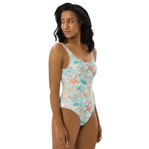 Tidepool Reverie on a One-Piece Swimsuit