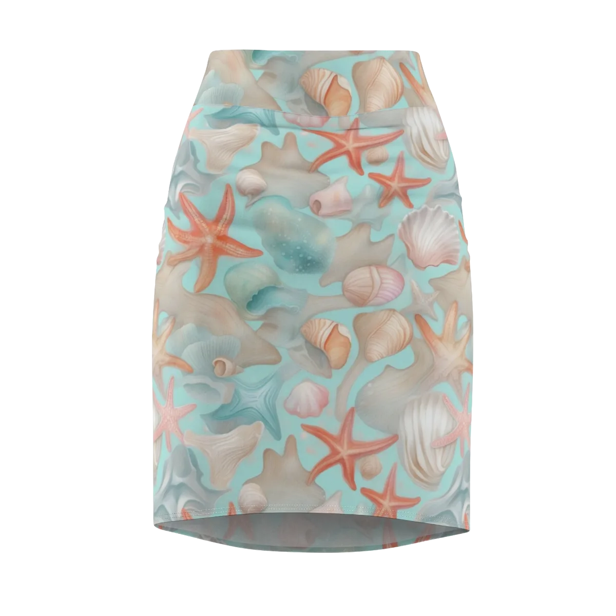 Tidepool Reverie on Pencil Skirt — Front